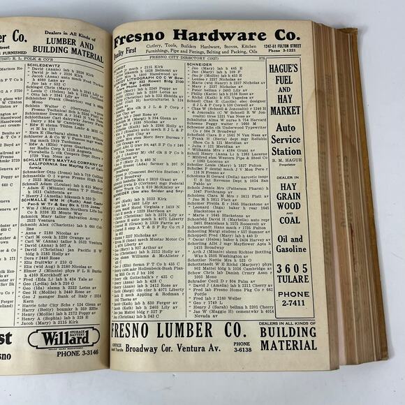 1927 CA Fresno City/County Directory Polk Classified Business Ancestry Genealogy - Picture 15 of 16